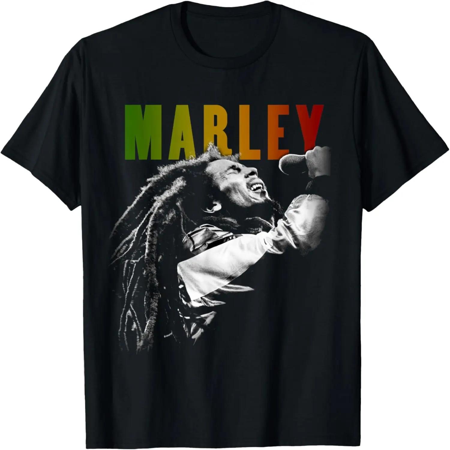 Футболка с принтом Боба Марли Rastaman Vibration, выстиранная S разноцветный