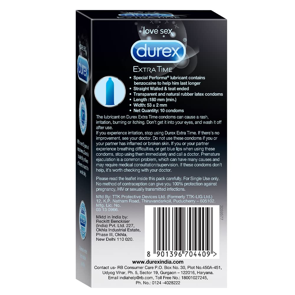 DUREX CONDOMS Extra Time - 10 Count