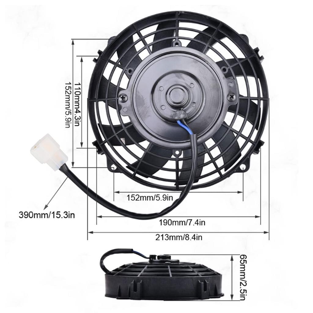 KIMISS 8in Electric Radiator Cooling Fan, 80W Engine Cooling Fan for 10