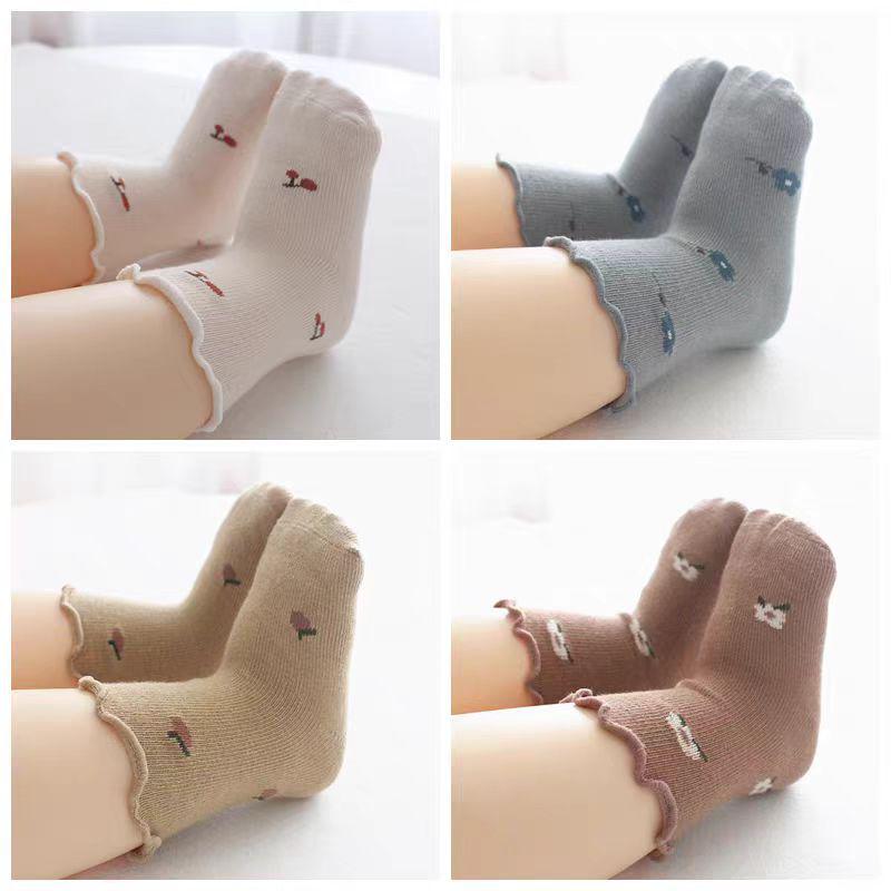 Baumwoll-Babysocken für Neugeborene bis 1 Jahr - Dünn, Lockerer Bund, Wadenhoch, für Frühling & Herbst