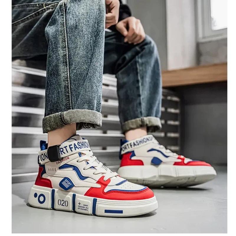 Sneaker Herren Freizeit High Top Board Schuhe Vulkanisierte Schuhe Herren Gehen Sportschuhe Outdoor Sneaker Herren Weiche Sohle Gehen Schuhe