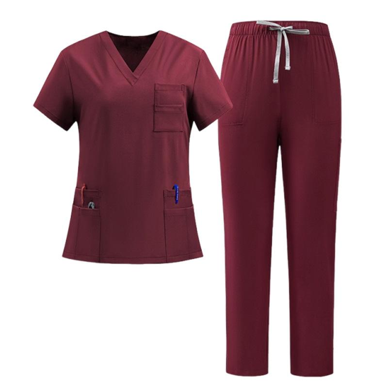 Abbigliamento da Lavoro Nero Bellezza SPA Abiti Medici Uniformi Uomo Donna Dentista Clinica Veterinaria Abiti da Lavoro Uniformi Chirurgiche Set Scrubs