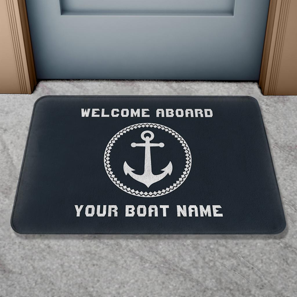 Custom Boat Name Doormat Non-Slip Bath Mat Personalized Welcome Mat Indoor Outdoor Door Mat Home Decor Anti-Slip Rug