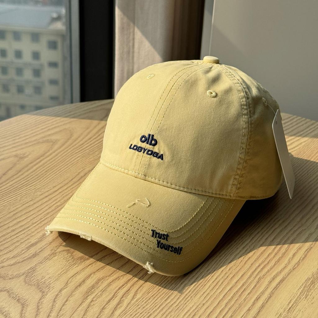 Korean-style Soft-top Simple Trendy Letter Embroidered Baseball Cap for Men and Women, Washed Pure Cotton, Casual and Versatile Duckbill Cap for