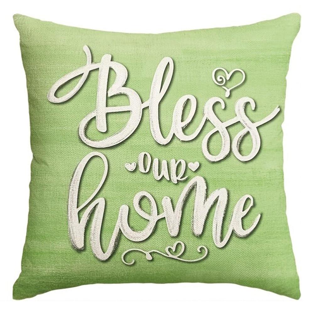 

Vintage Green Letter Pattern Home Decor Pillowcase Bedroom Living Room Sofa Decoration Polyester Cushion Cover with Zipper 45x45cm