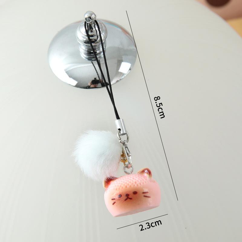 

Cartoon Little Furry Cat Keychain Charms Phone Chain Straps Cute Bag Backpack Hanging Pendant Key Chain Keyring For IPhone