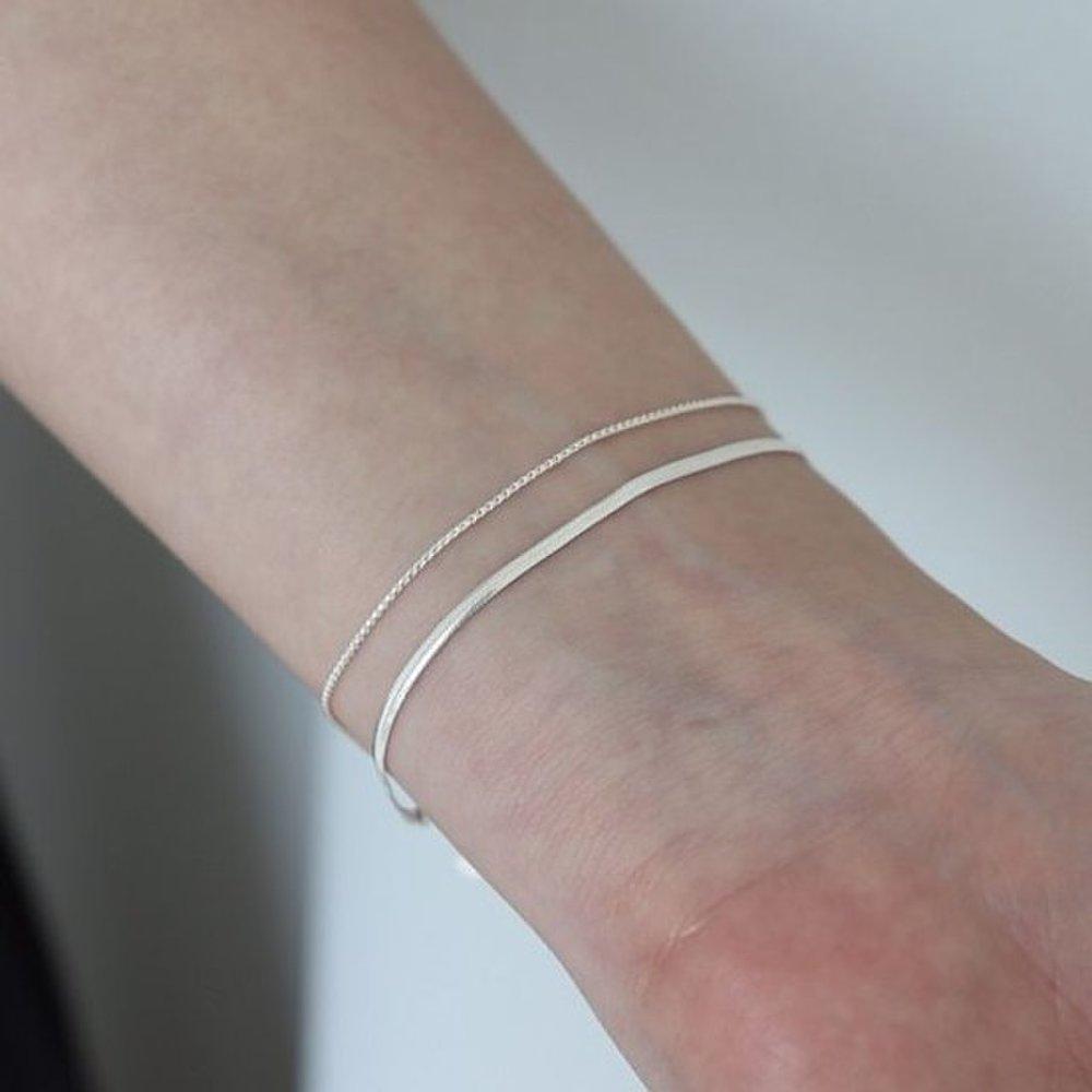 (Silver925) Neat Line Bracelet Silver Anklet Accessory Jewelry Simple Gorgeous