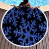Weihnachten Runder Strandtuch Girly Romantisches Schneeflocken Handtuch Kreis Prinzessin Winter Stranddecke Weiche Poolhandtücher Picknickmatte