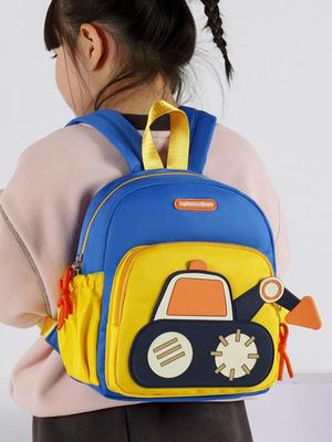 Lightweight Excavator-Themed Backpack for Junior Kindergarten Kids - Cute and Durable Design for Boys and Girls, 2025.