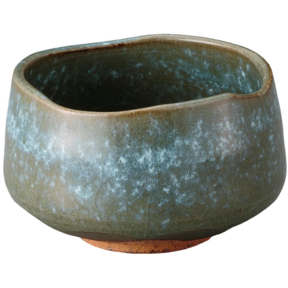 Matcha Green Glazed and White Mino Made in Japan Ale-net Bowl, Blown, Ceramic, Ware,