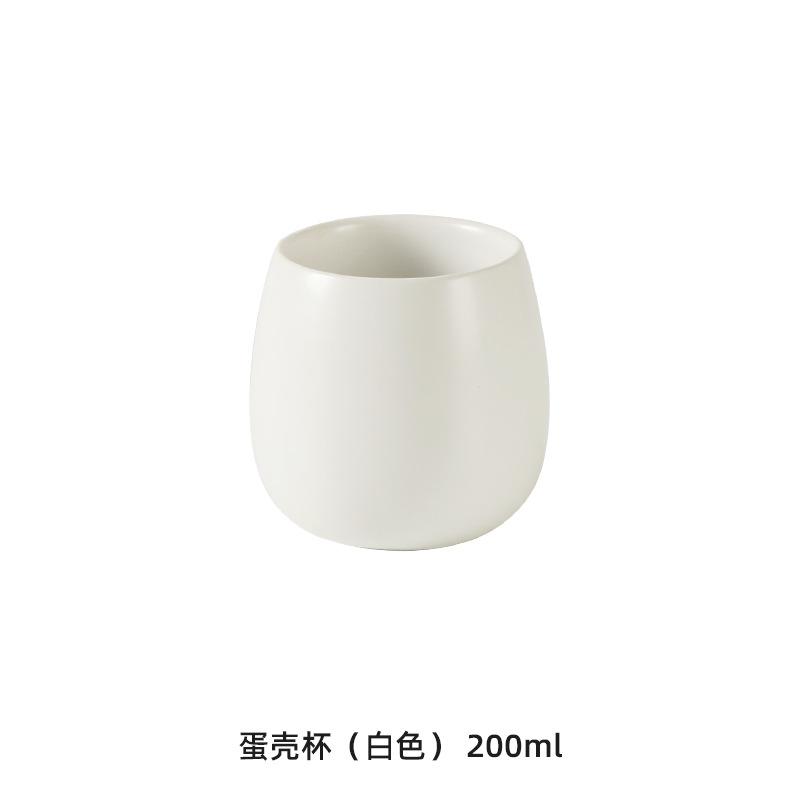 European Style Ceramic Wash Cup Creative Eggshell Shape Bathroom Accessories Home Ceramic Brush Cup Set with Tray Wedding Gifts
