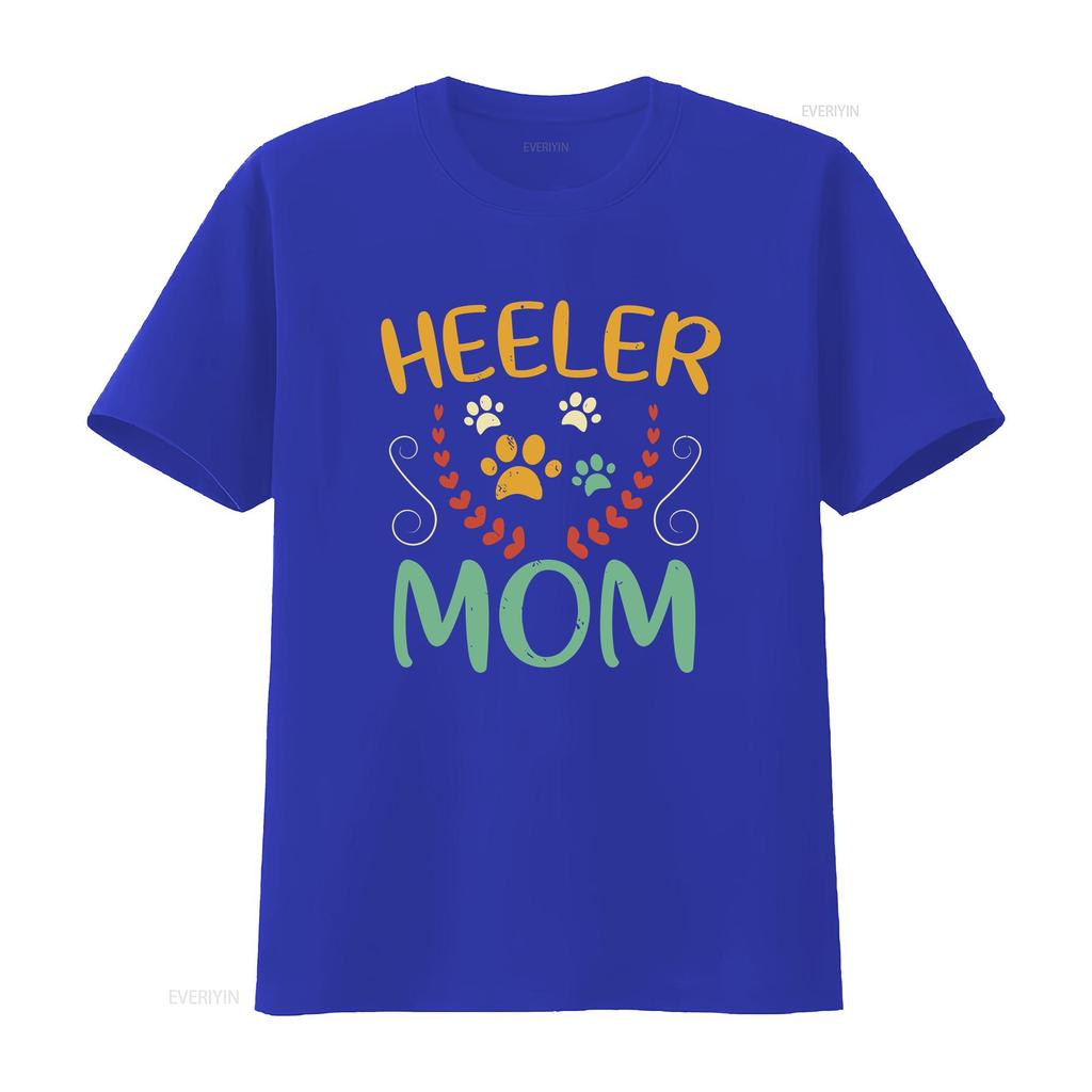 Retro Stil Heeler Mamma T-shirt Australisk Boskapshund Mamma Söt Vintage Tassar vintage Tvättad Lätt man streetwear