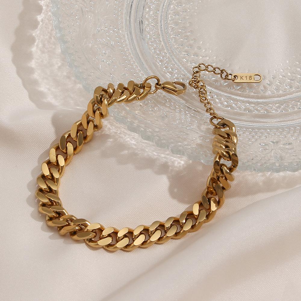 2026 Trendy Miami Cuban Chain Anklets 18K Gold Plated Punk Different Width Waterproof Anklets for Women Jewelry Accessories