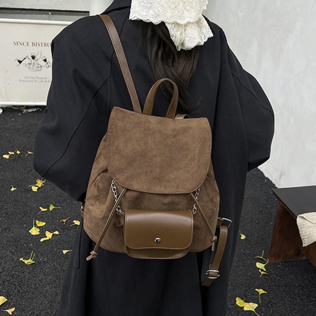Schoolbag Retro College Style Backpack Women's 1011 New Autumn and Winter Light Luxury Niche High-end Sense Small Backpack Women