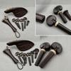 Chinrest with Tailpiece and Pegs Wooden Violin Fittings Set Carved Parts Kit Chin Rest
