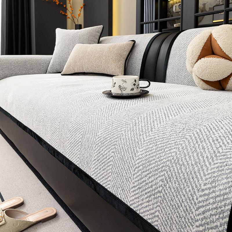 Sofa Cushion Minimalist Style High-end Chenille 2025 New Leather Sofa Seat Cushion Living Room Non-slip Four-season Universal Cushion