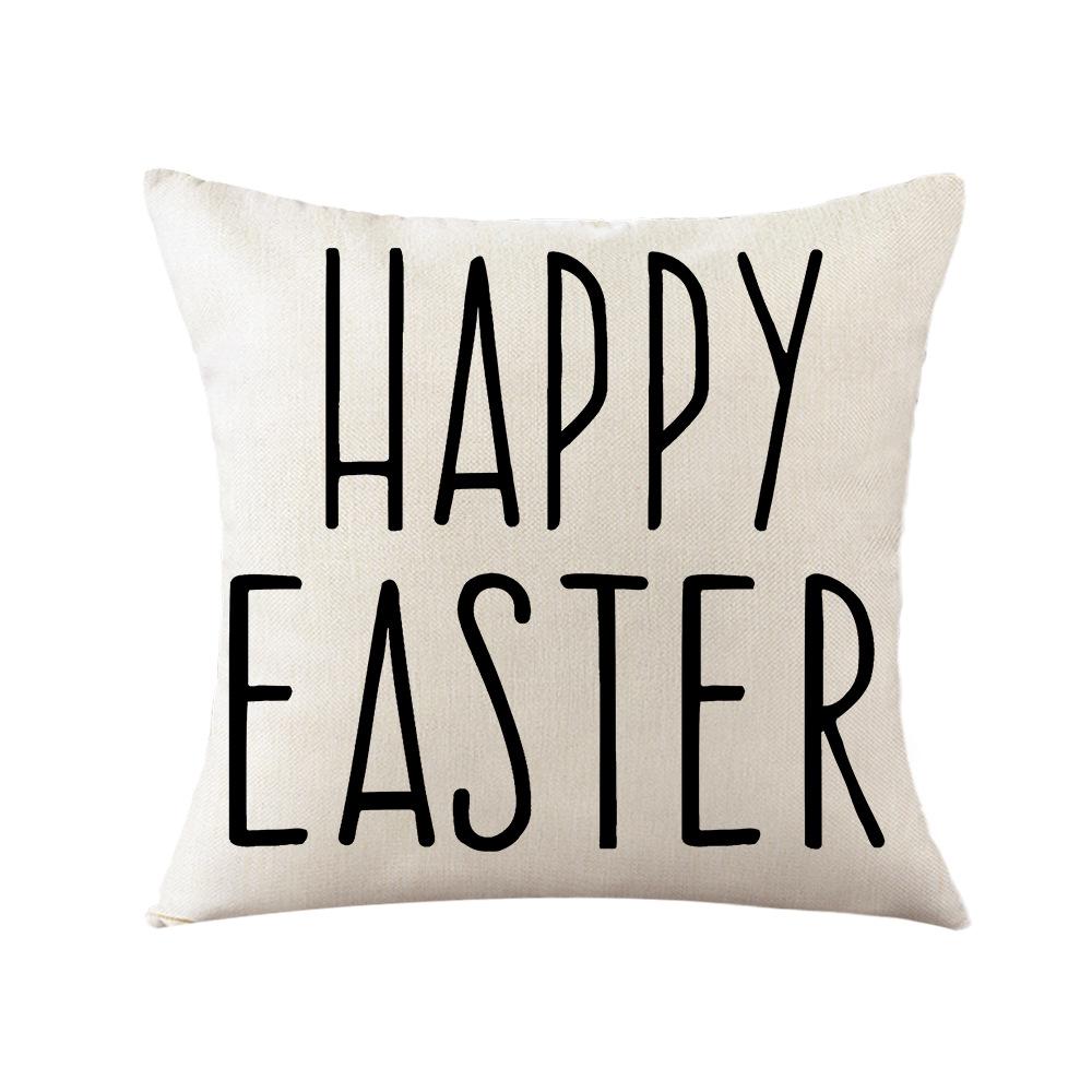 American Easter Pillow Linen Printed Pillow Hand-painted Rabbit Dwarf Pillow Cover Home Supplies