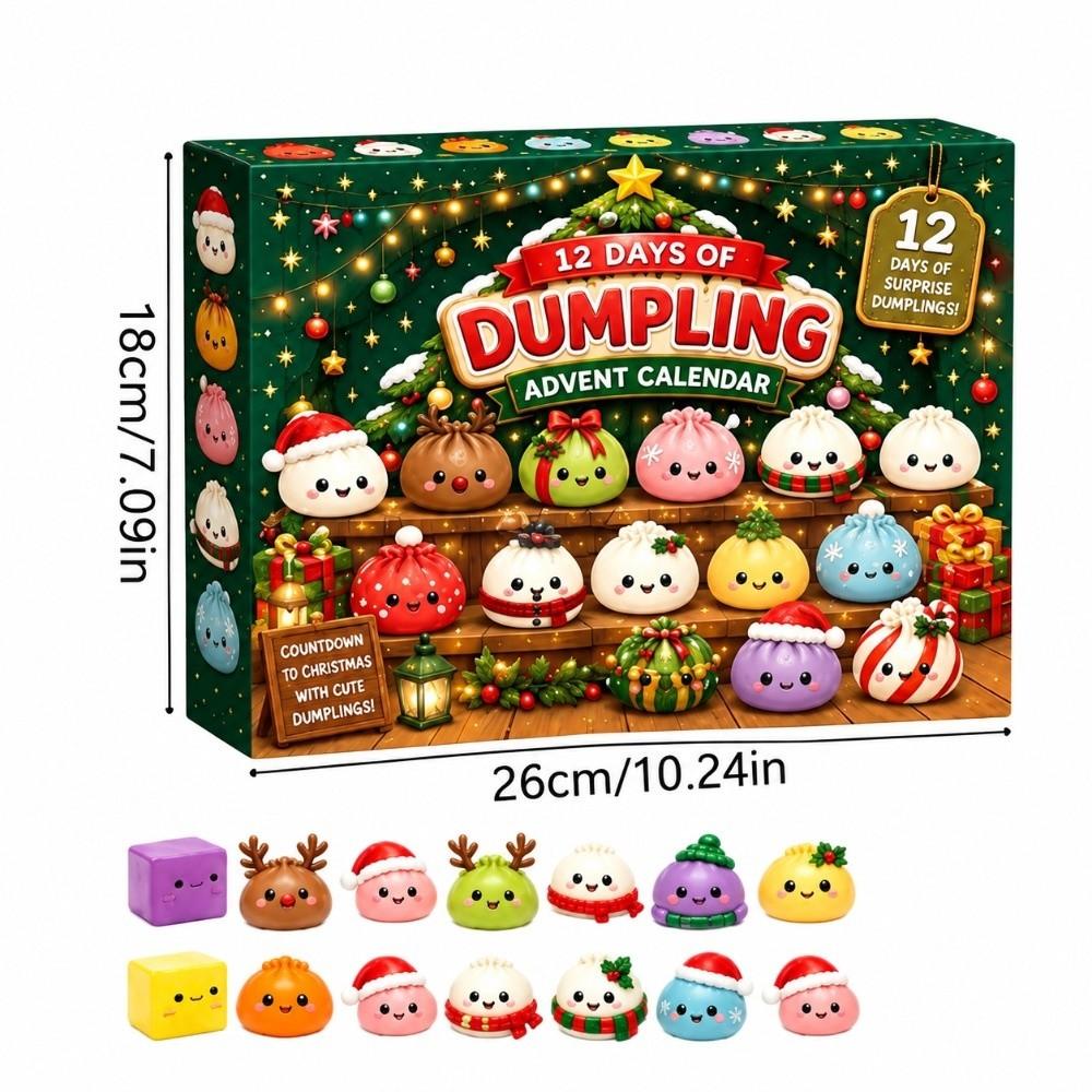 Měkká hračka Mystery Dumplings s pomalou návratností 24denní odpočítávací kalendář pro děti i dospělé