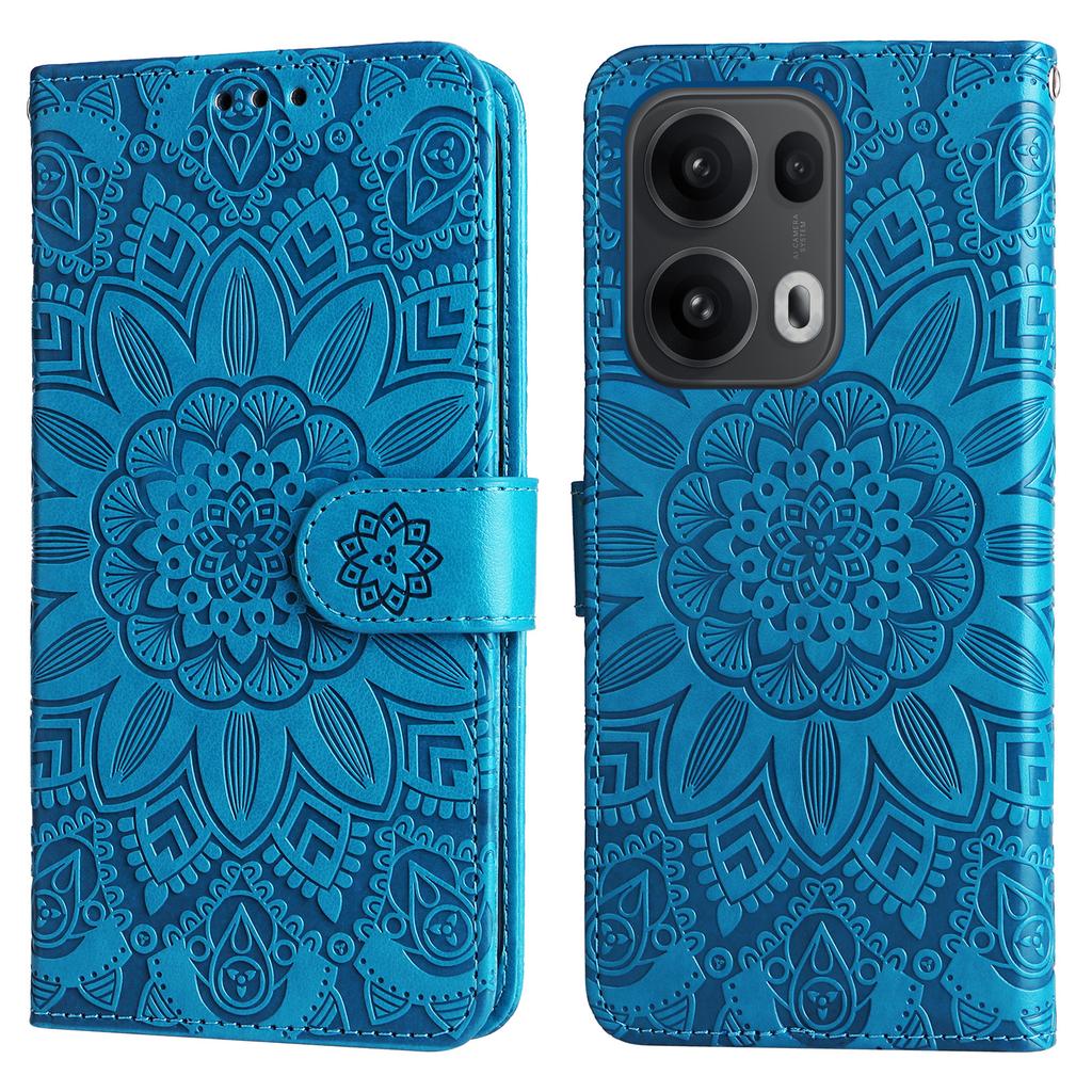 For Oppo Reno13 Pro 5G Case Sunflower Imprint Leather Wallet Phone Cover