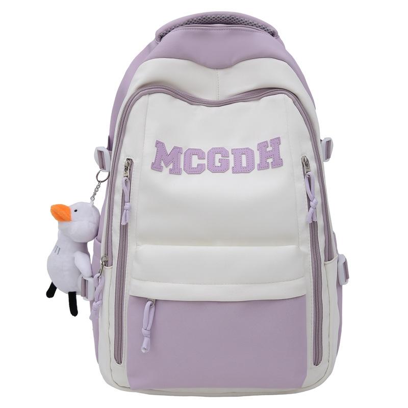 New American Retro Fashion Backpack Trend Letter Student Schoolbag Simple Versatile Large Capacity Campus Backpack