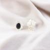 Black Onyx Gemstone 925 Sterling Silver Handmade Jewelry Dangle Earrings 0.54" EE-151-15