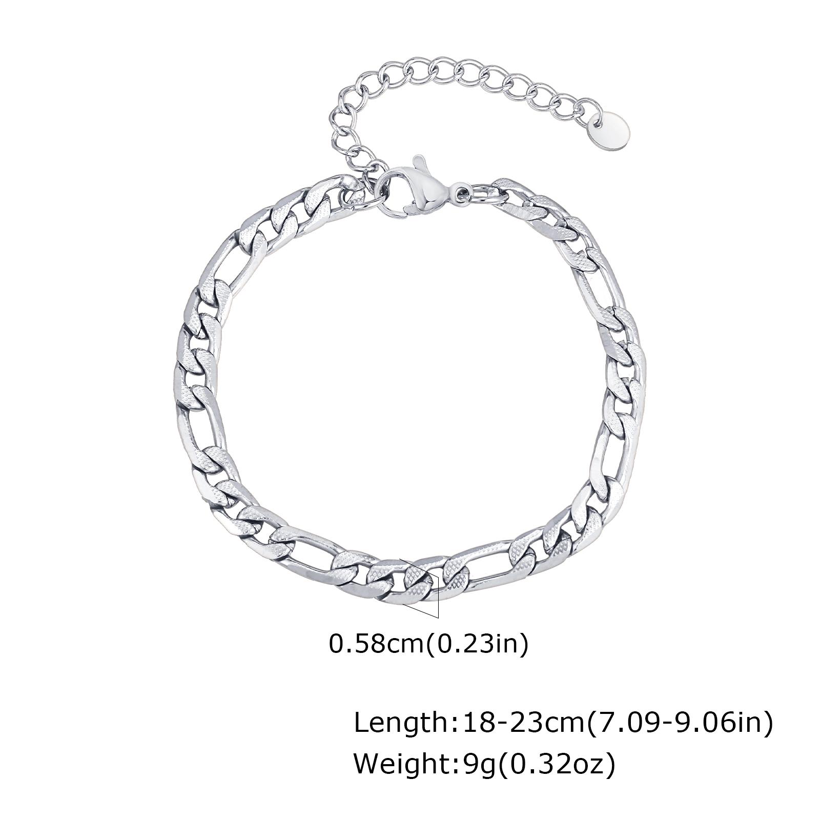 

Vnox Simple Stainless Steel Chain Bracelet For Women Men,Link Adjustable Gold Silver Color Couple Bracelets,Fashion Hand Jewelry