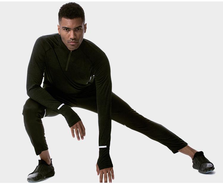 Men's Quick-Dry Long Sleeve Running T-Shirt for Autumn/Winter, Loose Fit Sportswear for Outdoor Basketball and Fitness Training