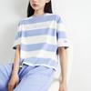 Anta Lifestyle Series Logo Letter Striped Round Neck Loose Short Sleeve T-Shirt Women T-Shirt Lilac 162328141-1