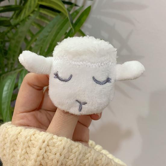Cute Girls 3D Plush Lamb Elastic Hair Rope Ponytail Holder Brooch