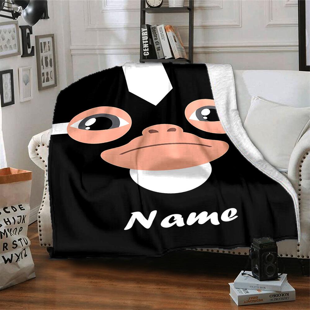 Custom Name Gremlins Theme Printed Blanket - Perfect for Couch, Bed, Travel & Outdoor Use | Machine Washable, Cozy & Durable.