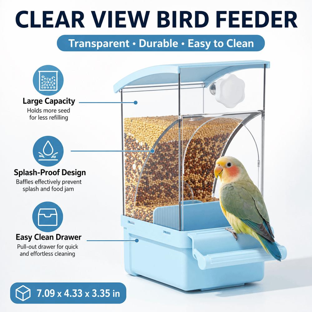 Large Capacity Hummingbird Feeder Plastic Shake-Resistant Feeder Transparent Feeder Outdoor Use