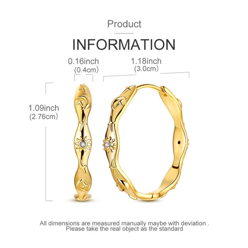 Fashion Gold Woman Hoop Earring 925 Sterling copper Sparkling Zircon Round Ear Stud Earrings Fine Zircon Lover Anniversary Gift