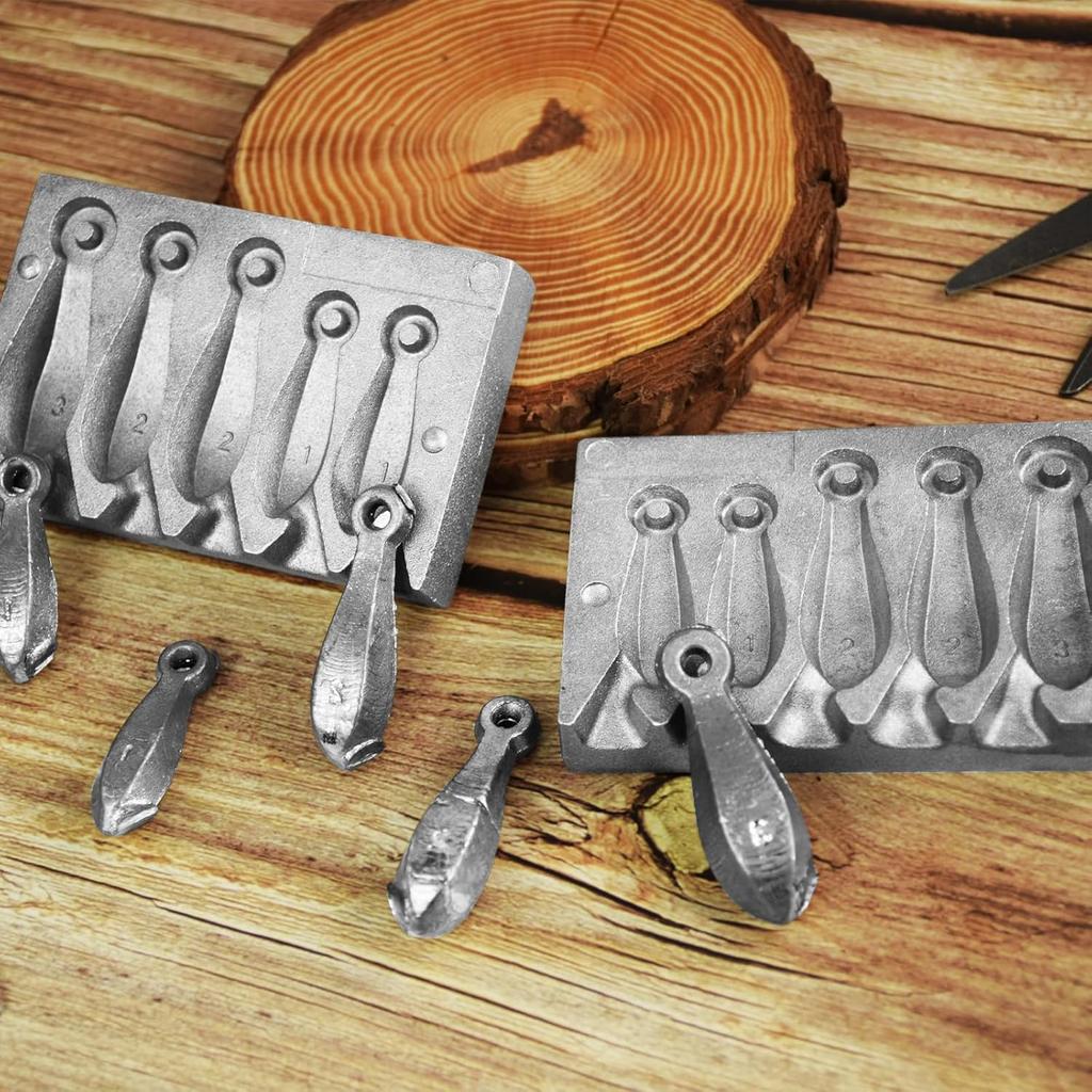 Sinker Mold 1.2.3-Ounce with 5 Cavities Fishing Weight Molds Sinker Molds for Fishing Fishing Casting