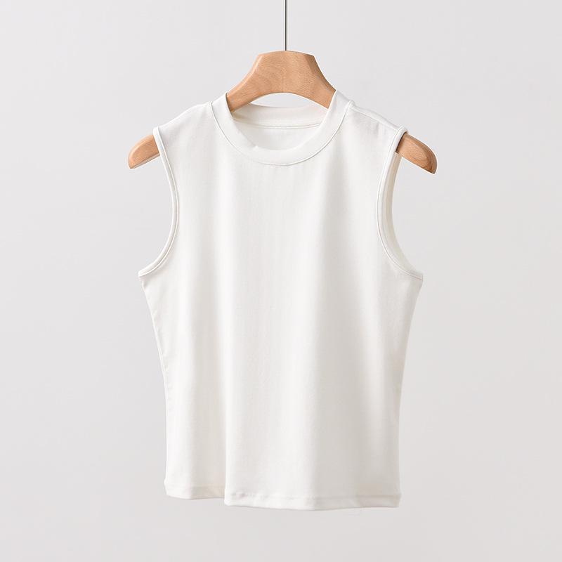 Tencel Lyocell Women's Sleeveless Knit Vest - Loose Round Neck Slimming Top