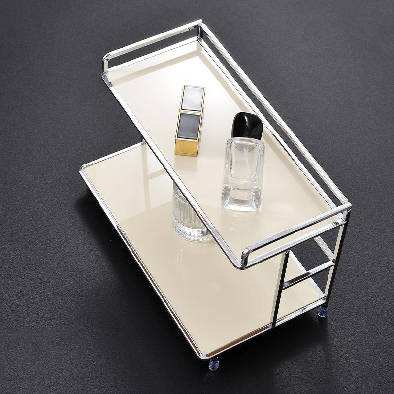Metal Desktop Layered Storage Rack, Double-Layer Desk Rack, Water Cup And Coffee Cup Storage Rack, Cosmetics Storage Rack