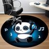 1pc Panda Beats Office Round Area Rug, Indoor Mat Suitable For Office, Under Office Chairs Bedroom Living Room Home Decor, Room Deco