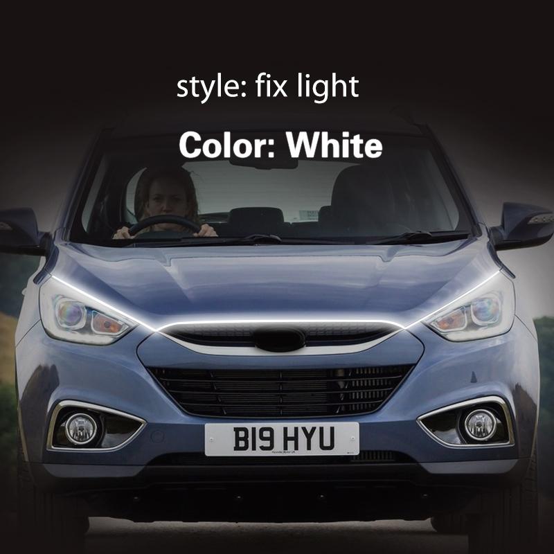 Car LED For Hyundai IX35 2009-2021 fog lamp DRL Daytime Running Lights headlight 12V Daylight Waterproof Flexible Light Strip