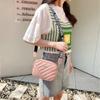 Fashion Travel Camera Bag Women's Cross PU Leather Shoulder Bag Roller Strip Camera Bag New Storage Bags Shoulder Phone Bags