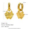 MamacitaSlay 316L Edelstahl Blumen-Creolen 18K Gold plattiert Wasserdichter Schmuck Elegante Statement-Ohrringe für Damen