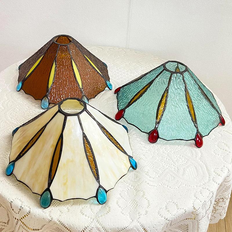 Tiffany Chandelier Retro Creative Stained Glass Lotus Pendant Light Corridor Bedroom Living Room E27 Single Head Hanging Lamps