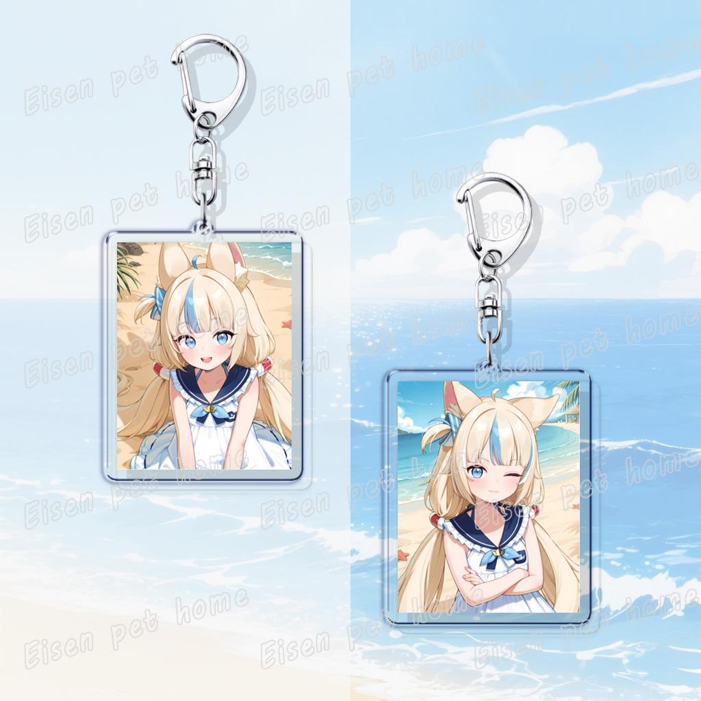 Cute Manga Sameko Saba Keychain Llavero Accessories Bag Cute Anime Kawaii Farming Charm Women's Keyrings Fans Gift