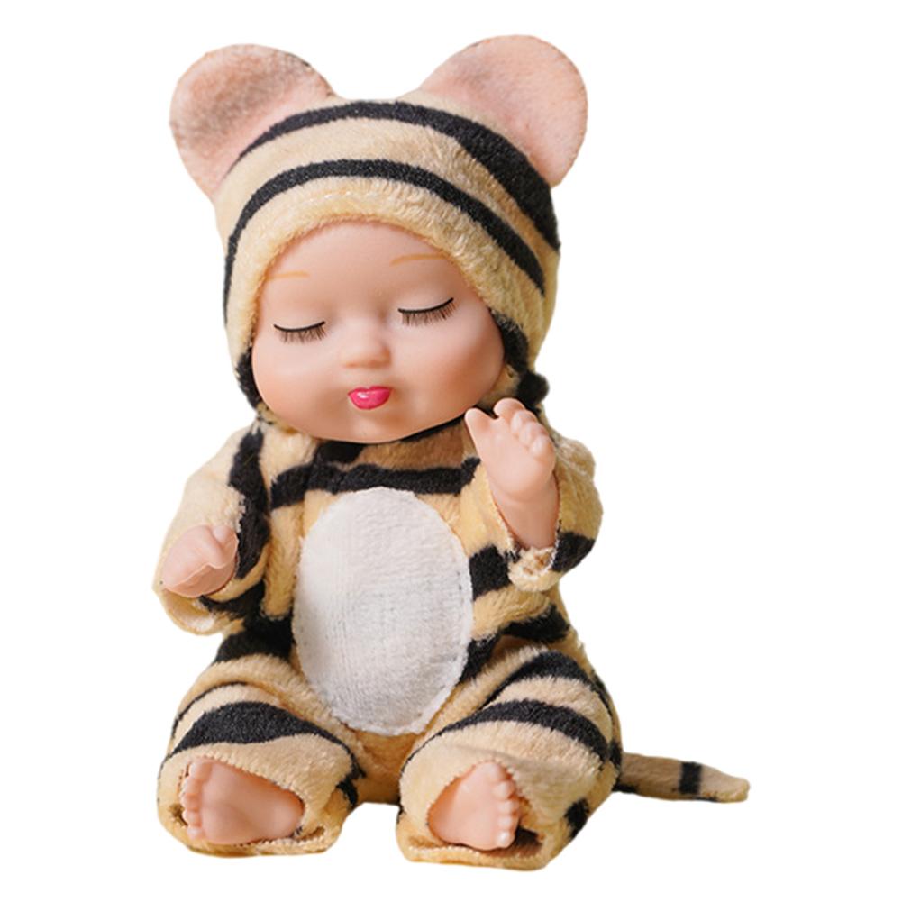 1/6 Pcs 11cm Mini Reborn Baby Doll Simulation Rebirth Dolls Toy with Animal Clothes Sleep Series Reborn Baby Doll Movable Joints