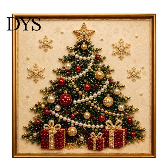 Kit de Arte de Perlas Artificiales para Principiantes, Kit de Pintura de Navidad, Proyecto Creativo de Manualidades de Invierno 3D DIY para Adultos, Festivo
