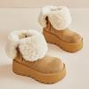 2025 new winter velvet fashion versatile snow boots small muffin thick bottom inner height increase hair mouth short boots women