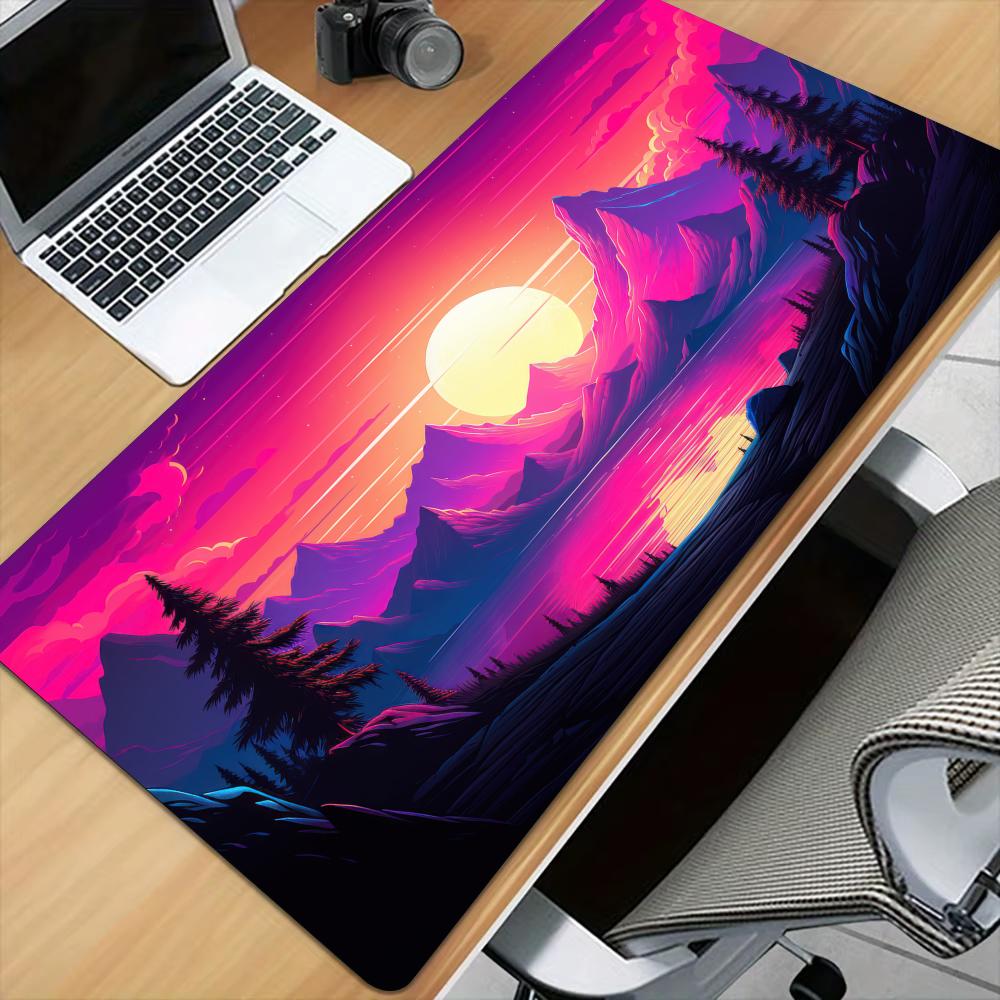 Art aesthetic landscape large Mouse Pad Desk Mat Stitched Edge NonSlip Durable pad for computer mouse Gaming pads tapis souris