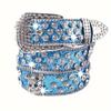 Fashion Diamond Western Cowboy Style Y2K Women's Belt PU Leather BB Belt Denim Dress Accessories