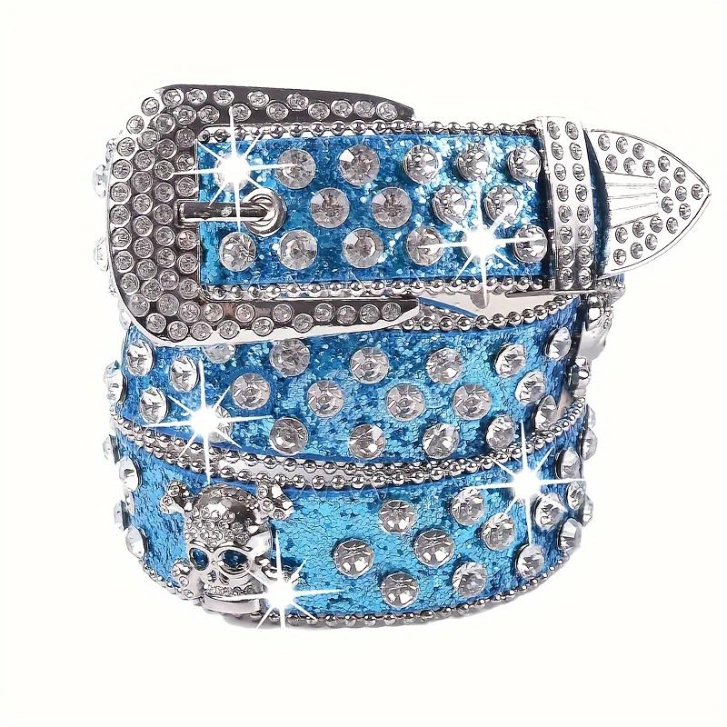 Fashion Diamond Western Cowboy Style Y2K Women's Belt PU Leather BB Belt Denim Dress Accessories
