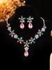 Elegant Bride Jewelry Set: European & American Necklace & Earrings for Evening Gowns