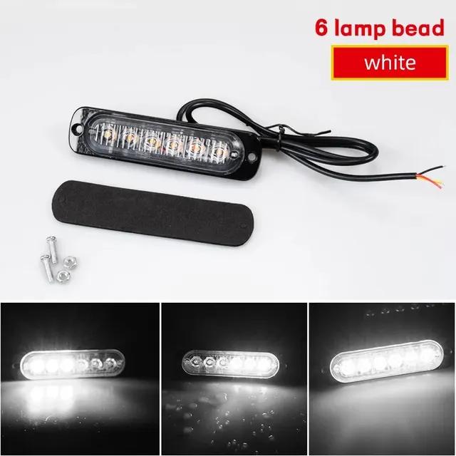 1X Truck LED Strobe Police Warning Light 6SMD Grille Flashing Side Light Bar Car Trailer Beacon Lamp Amber Traffic Light 12V 24V