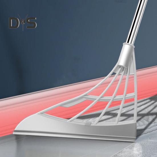 Silicone Broom Set Floor Cleaning Rubber Broom Multifunctional Broom Sweeper Ergonomic Design 45 Degree Bevel Broom